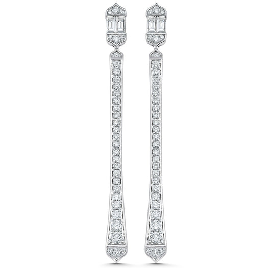 Lab Grown 3.93 CT Round Cut Diamond Fashion Earring