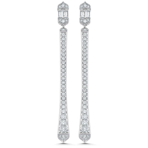 Lab Grown 3.93 CT Round Cut Diamond Fashion Earring