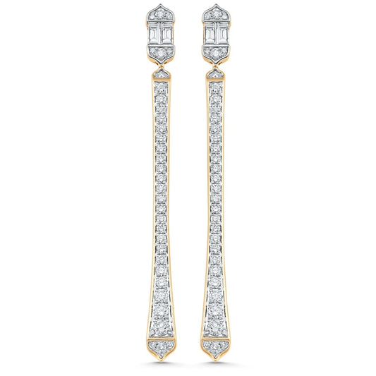 Lab Grown 3.93 CT Round Cut Diamond Fashion Earring