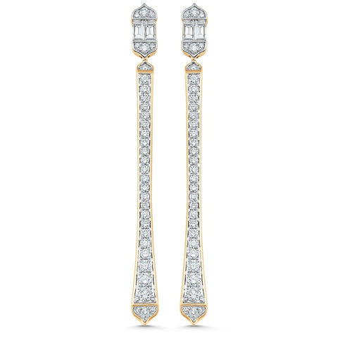 Lab Grown 3.93 CT Round Cut Diamond Fashion Earring