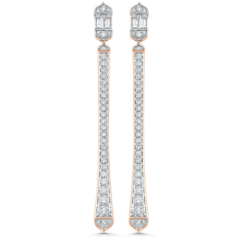 Lab Grown 3.93 CT Round Cut Diamond Fashion Earring