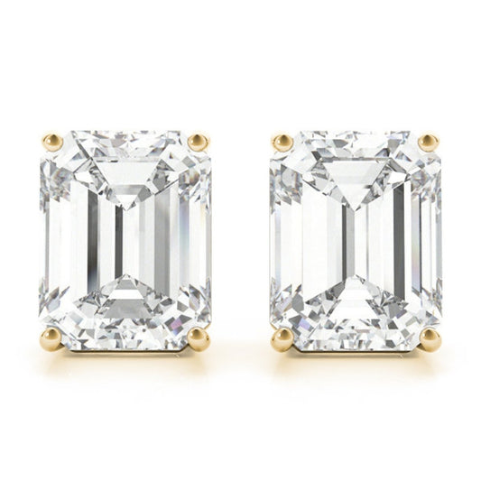 Lab Grown 4.00 CT Emerald Cut Diamond Stud Earring