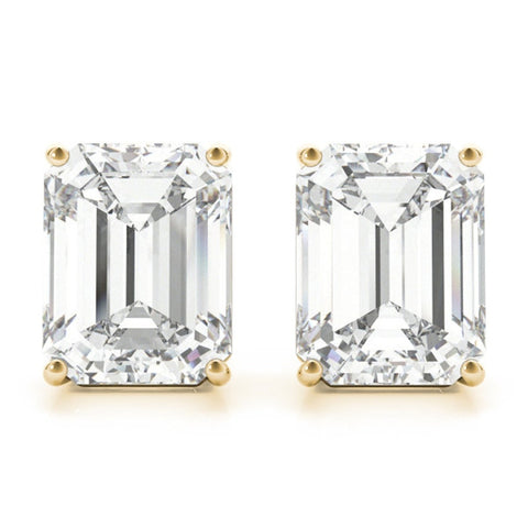 Lab Grown 4.00 CT Emerald Cut Diamond Stud Earring