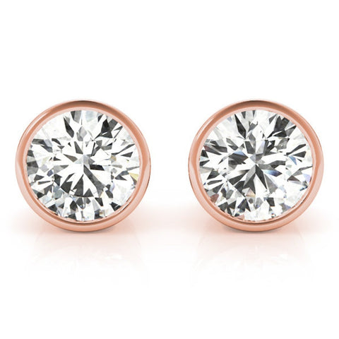 Lab Grown 2.10 CT Round Cut Diamond Stud Earring