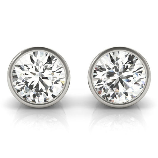 Lab Grown 2.10 CT Round Cut Diamond Stud Earring