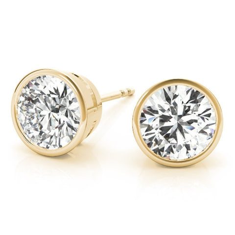 Lab Grown 2.10 CT Round Cut Diamond Stud Earring