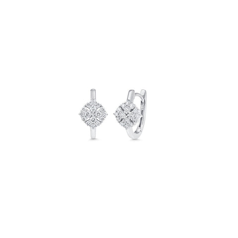 Lab Grown 3.10 CT Round Cut Diamond Hoop Earring