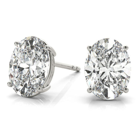 Lab Grown 4.00 CT Oval Cut Diamond Stud Earring