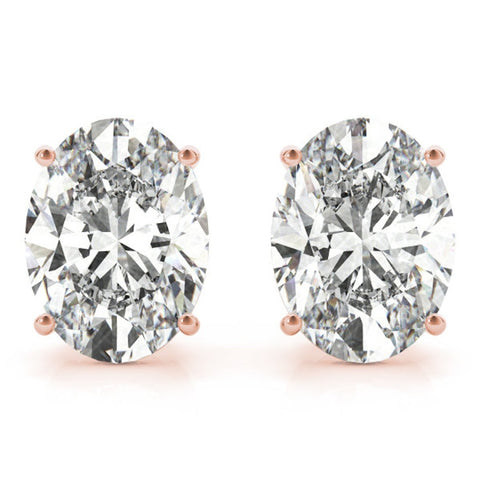 Lab Grown 4.00 CT Oval Cut Diamond Stud Earring