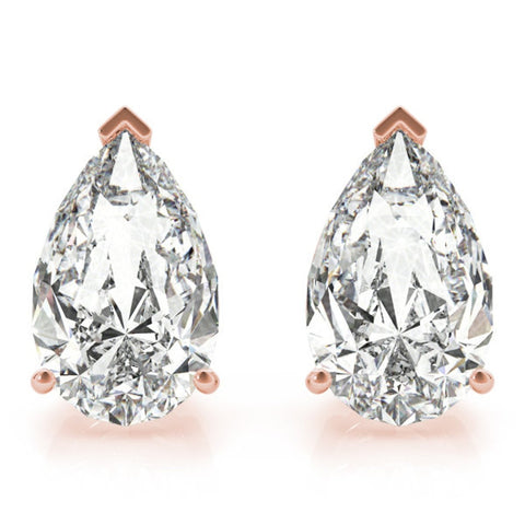 Lab Grown 4.50 CT Pear Cut Diamond Stud Earring