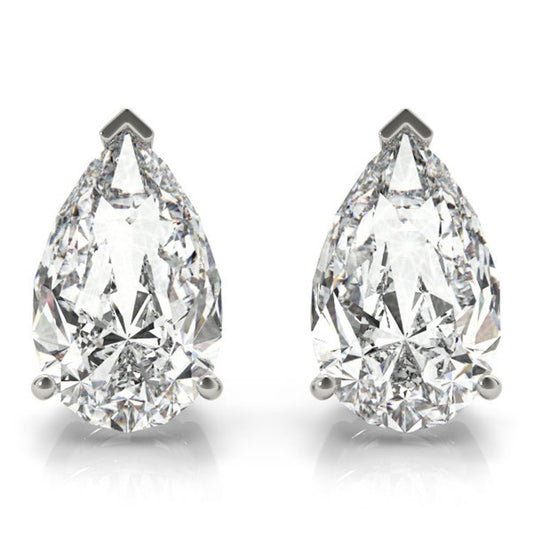 Lab Grown 4.50 CT Pear Cut Diamond Stud Earring