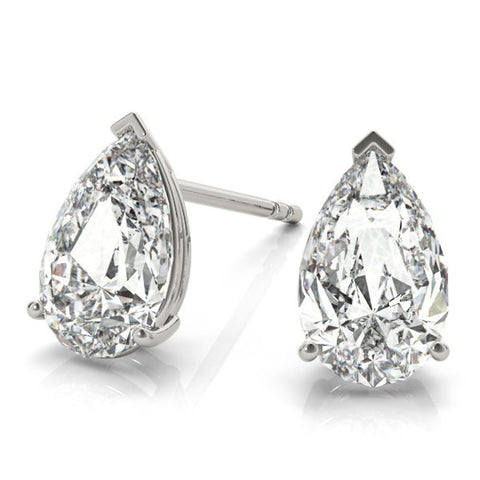 Lab Grown 4.50 CT Pear Cut Diamond Stud Earring