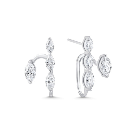 Lab Grown 4.15 CT Marquise Cut Diamond Fashion Earring