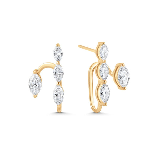 Lab Grown 4.15 CT Marquise Cut Diamond Fashion Earring