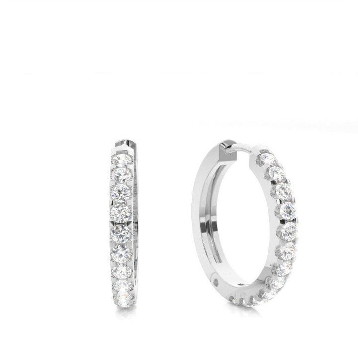 Round Shape 1.00 CT Lab Grown Diamond Hoop Earrings