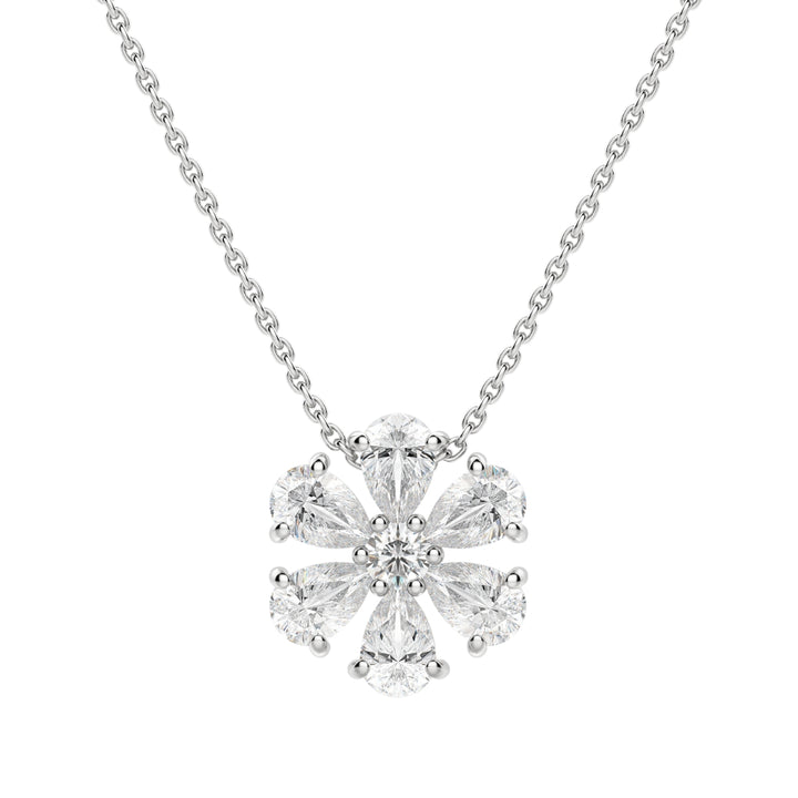 Lab Grown 1.20 CT Pear Cut Diamond Art Deco Necklace