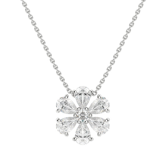 Lab Grown 1.20 CT Pear Cut Diamond Art Deco Necklace