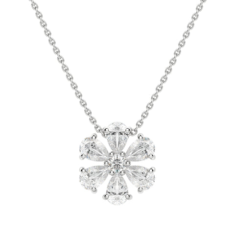 Lab Grown 1.20 CT Pear Cut Diamond Art Deco Necklace