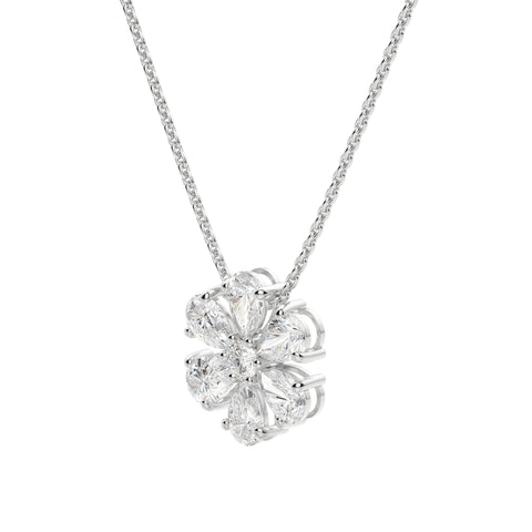 Lab Grown 1.20 CT Pear Cut Diamond Art Deco Necklace