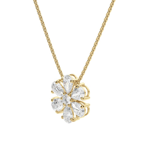 Lab Grown 1.20 CT Pear Cut Diamond Art Deco Necklace