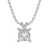 Lab Grown 1.50 CT Princess Cut Diamond Art Nouveau Necklace