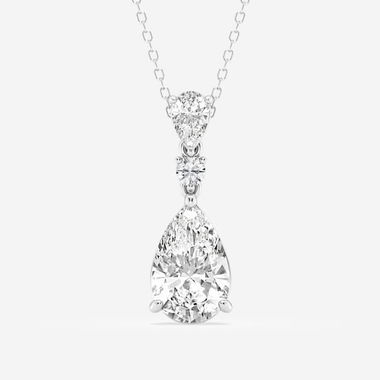 Lab Grown 2.60 CT Pear Cut Diamond Minimalist Necklace