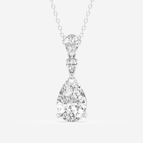 Lab Grown 2.60 CT Pear Cut Diamond Minimalist Necklace