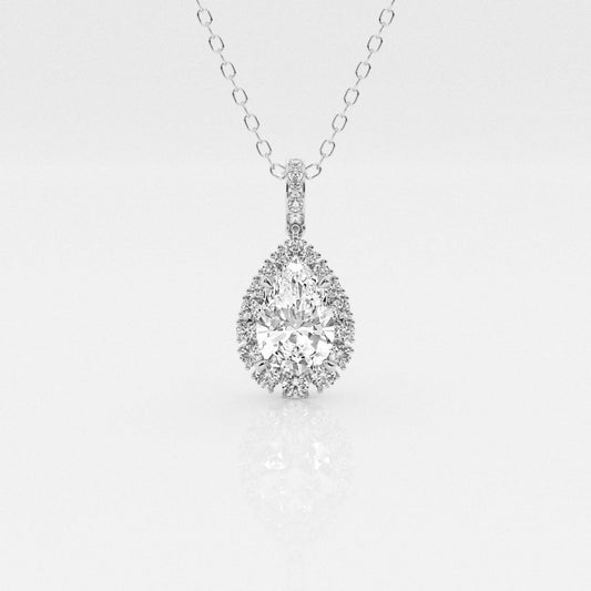 Lab Grown 3.10 CT Pear Cut Diamond Victorian Necklace