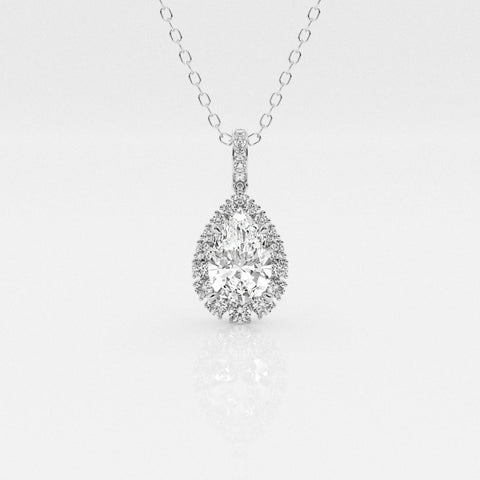 Lab Grown 3.10 CT Pear Cut Diamond Victorian Necklace