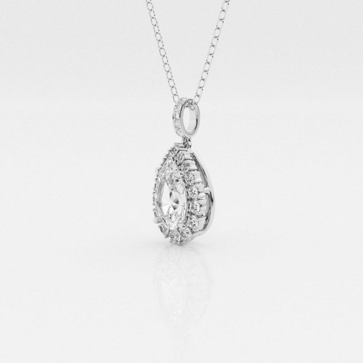Lab Grown 3.10 CT Pear Cut Diamond Victorian Necklace