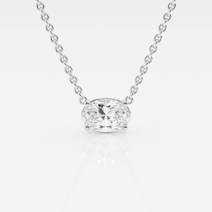 Lab Grown 2.25 CT Oval Cut Diamond Edwardian Necklace