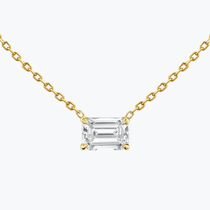 1.19 Emerald Cut Lab Grown Unique Wedding Necklace For Woman