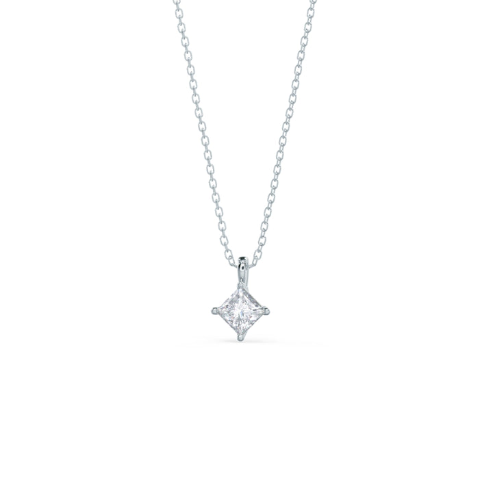 Jewelry Fit for a Queen 1.00 CT Princess Cut Lab Grown Diamond Necklace