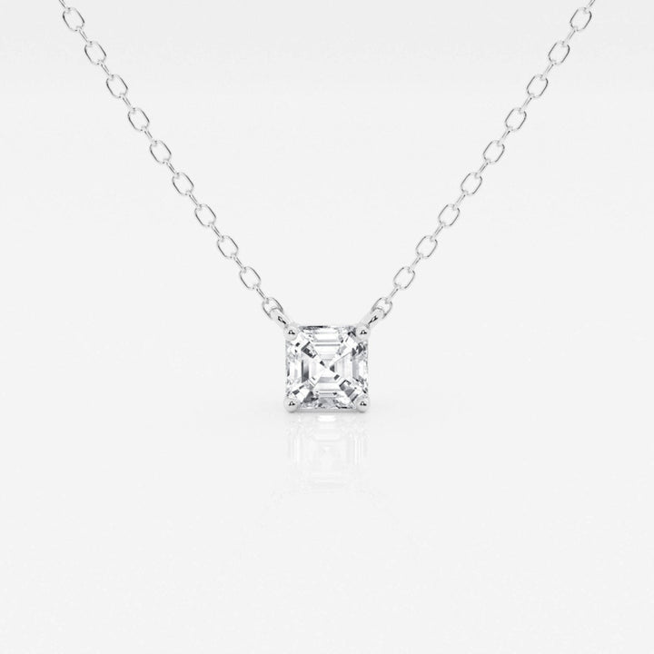 Lab Grown 1.52 CT Asscher Cut Diamond Mid-Century Necklace