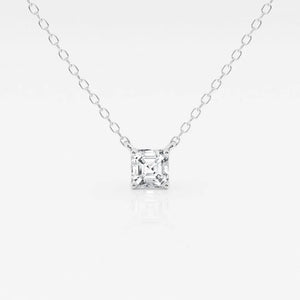 Lab Grown 1.52 CT Asscher Cut Diamond Mid-Century Necklace Jewel Carts
