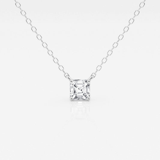 Lab Grown 1.52 CT Asscher Cut Diamond Mid-Century Necklace