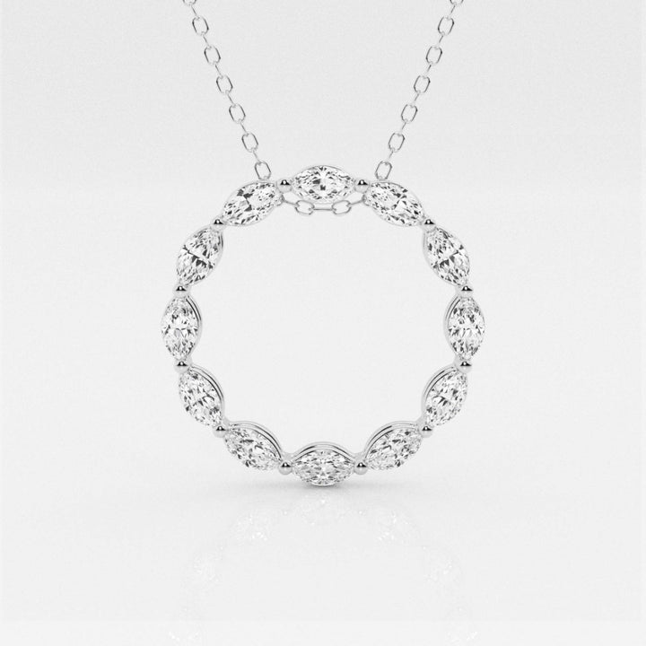 Lab Grown 1.32 CT Marquise Cut Diamond Victorian Necklace