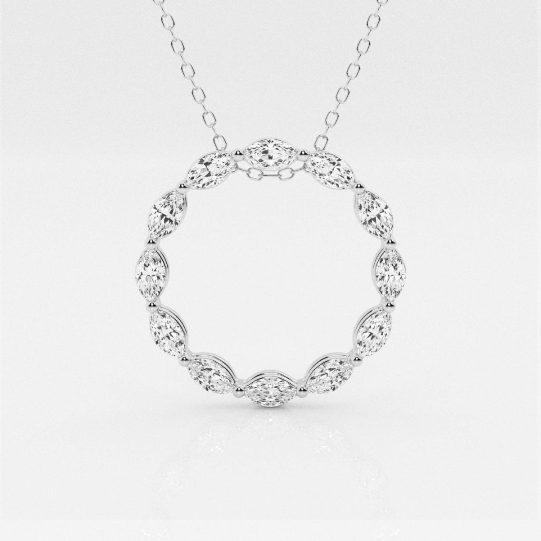 Lab Grown 1.32 CT Marquise Cut Diamond Victorian Necklace