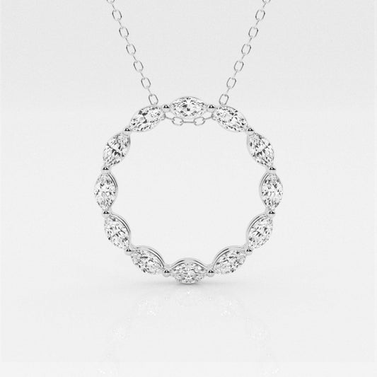 Lab Grown 1.32 CT Marquise Cut Diamond Victorian Necklace