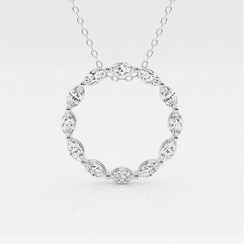 Lab Grown 1.32 CT Marquise Cut Diamond Victorian Necklace