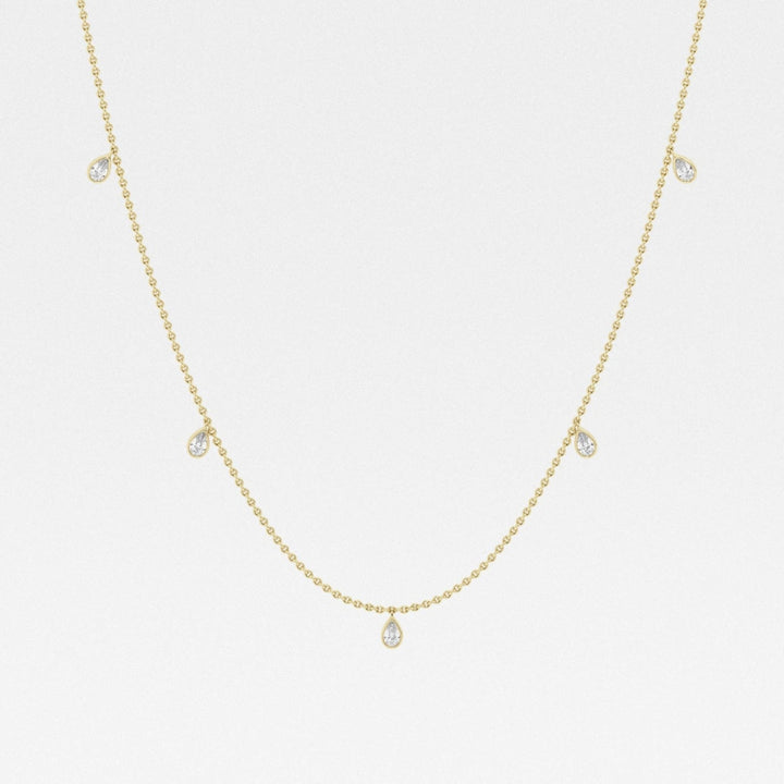 Lab Grown 1.45 CT Pear Cut Diamond Brutalist Necklace