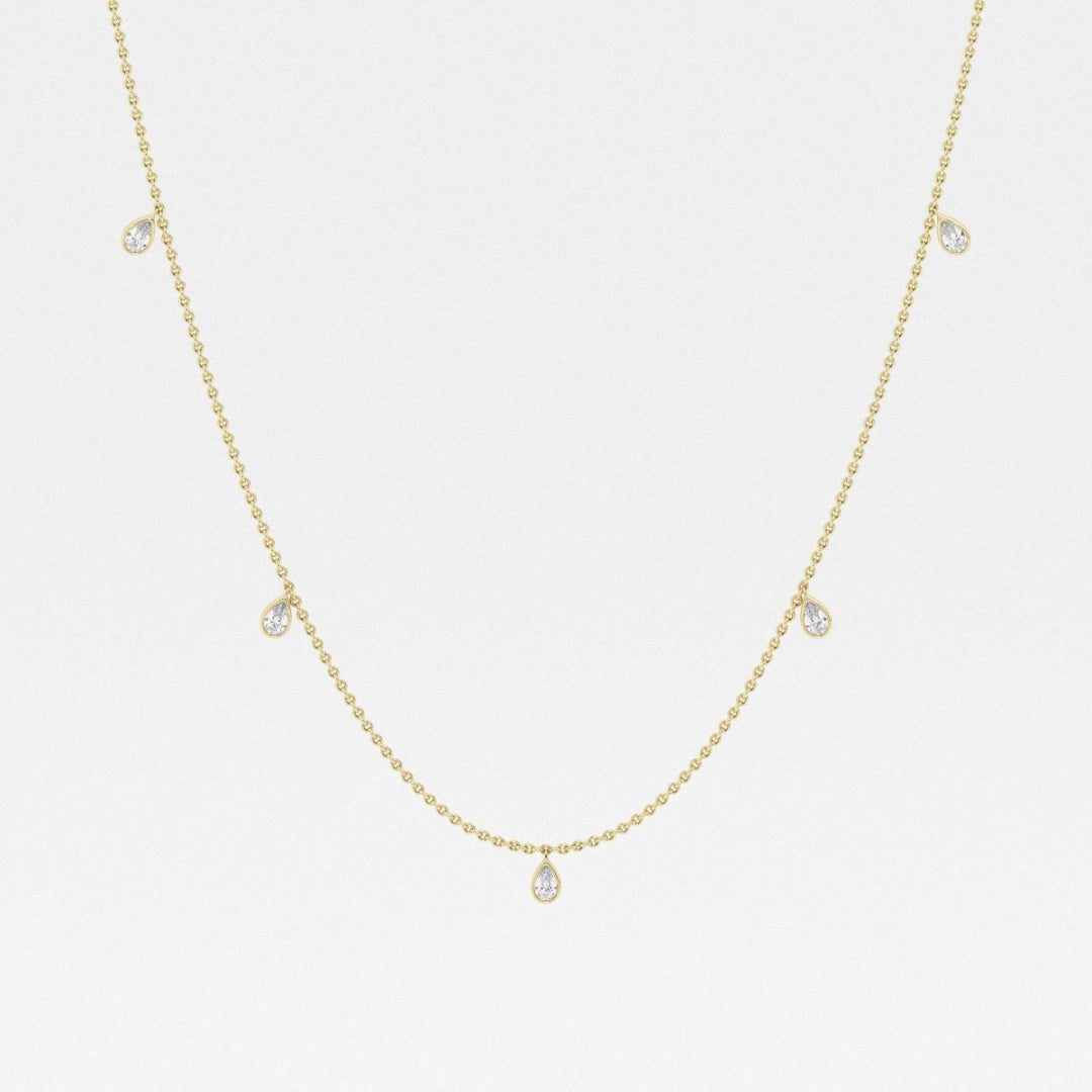 Lab Grown 1.45 CT Pear Cut Diamond Brutalist Necklace