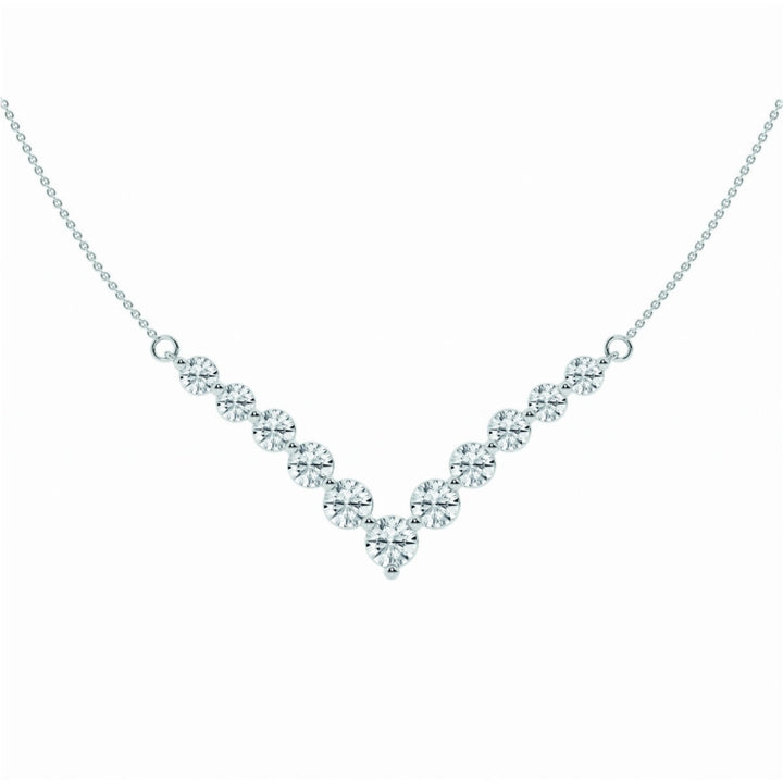Lab Grown 1.39 CT Round Cut Diamond Edwardian Necklace
