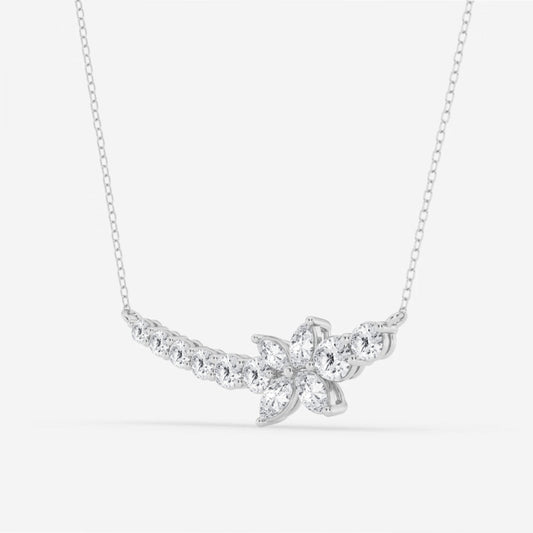 Lab Grown 2.31 CT Round Cut Diamond Art Deco Necklace