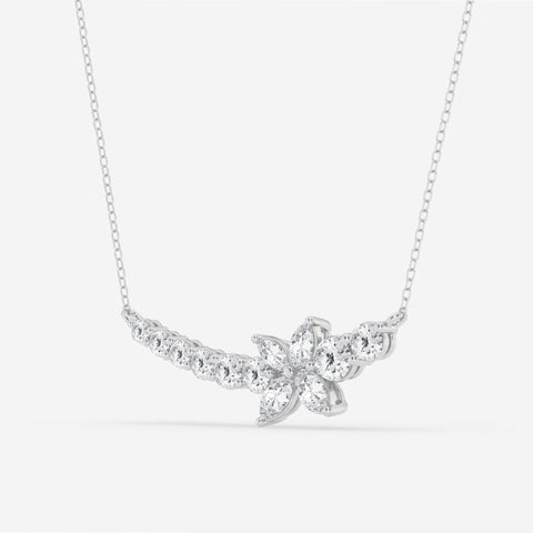 Lab Grown 2.31 CT Round Cut Diamond Art Deco Necklace