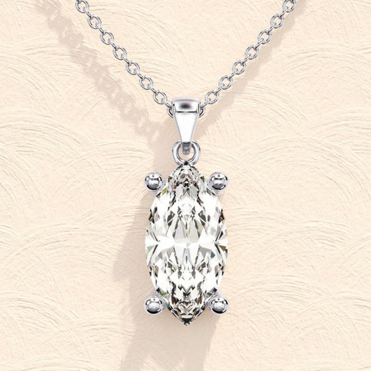 Lab Grown 1.27 CT Marquise Cut Diamond Art Deco Necklace