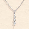 Lab Grown 1.10 CT Round Cut Diamond Mid-Century Necklace