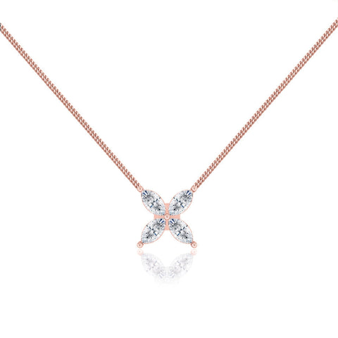 Lab Grown 1.00 CT Marquise Cut Diamond Brutalist Necklace