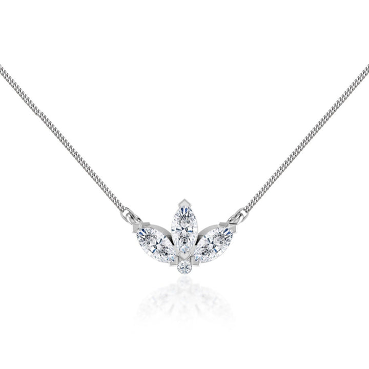 Lab Grown 1.06 CT Marquise Cut Diamond Edwardian Necklace