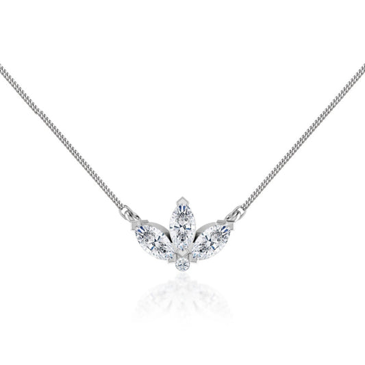 Lab Grown 1.06 CT Marquise Cut Diamond Edwardian Necklace